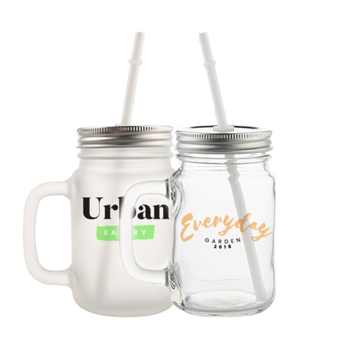 Pearl Coating™ 12oz Sublimation Circular Mason Jar with Straw Clear - Case of 36 - Joto Imaging Supplies Canada